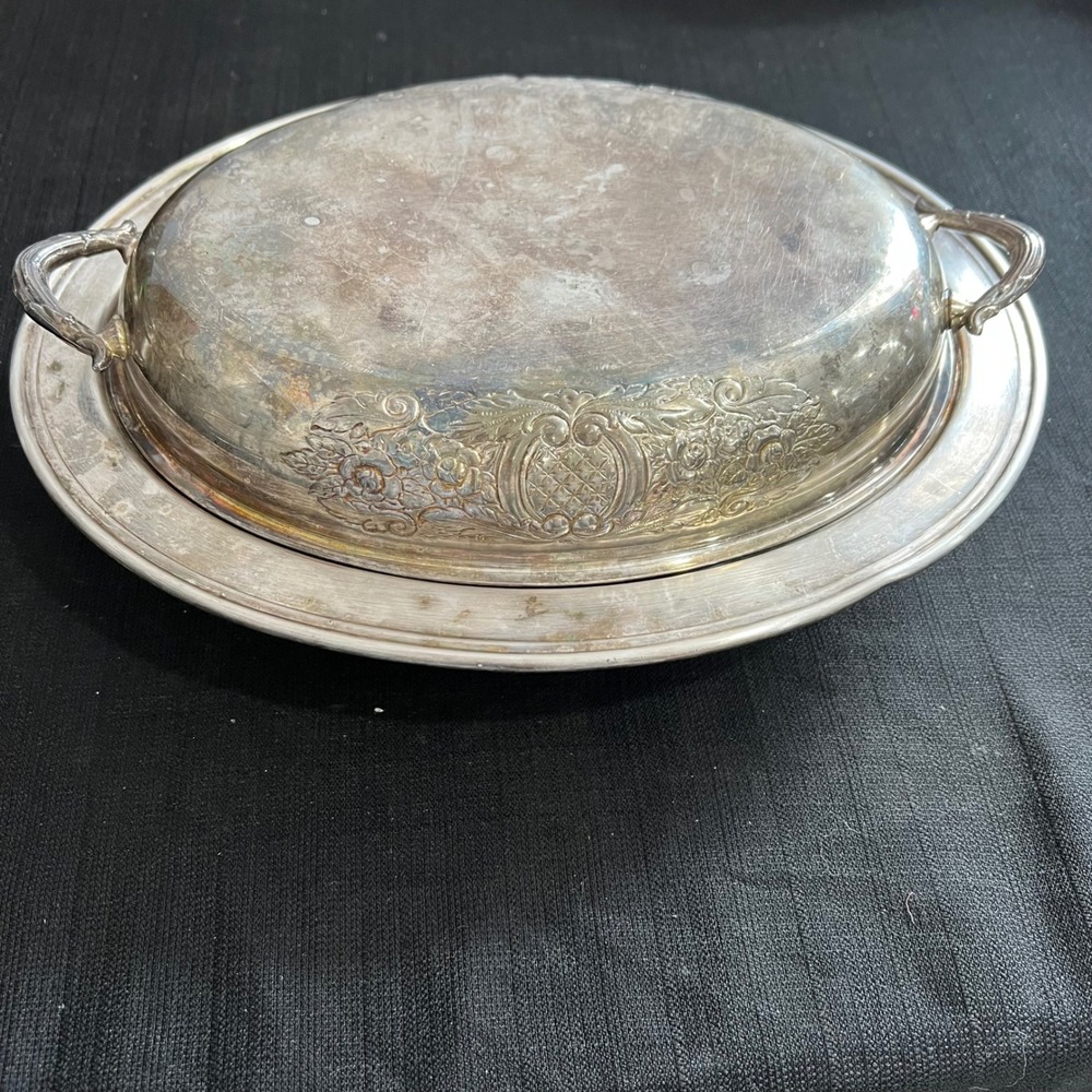 International Silver Co Vintage Silverplate‎ Oval Chafing Dish Entree Server Set